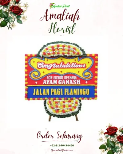 Bunga Papan Congratulation di Aula Rumah Jabatan Gubernur Kalimantan Tengah